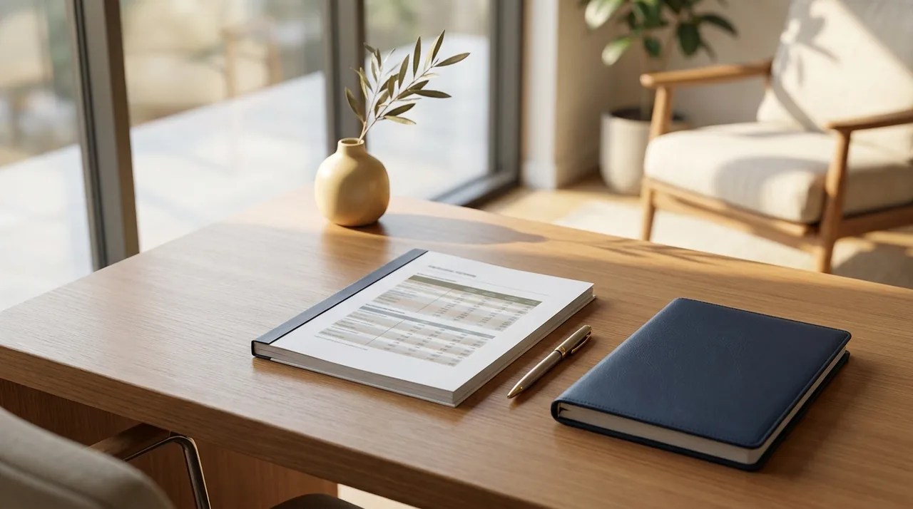 A clean reference table of tax figures on a desk in daylight