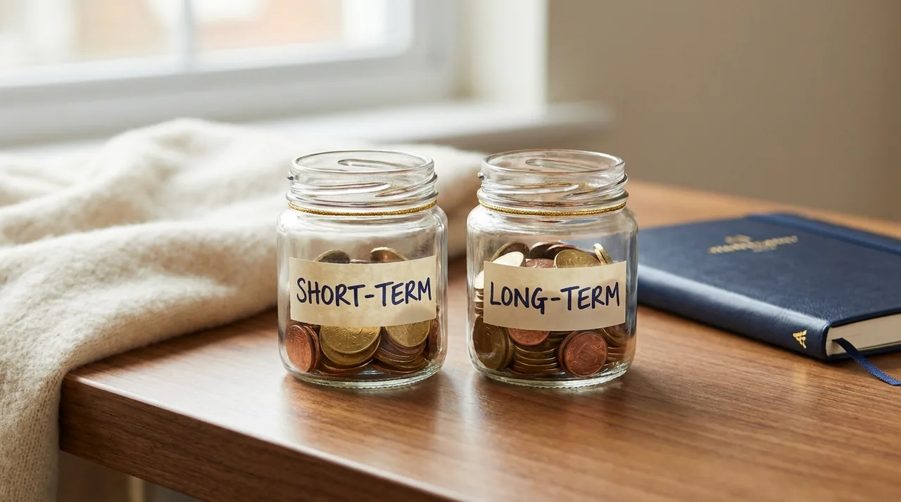 Two labeled education savings jars side by side, comparing accounts
